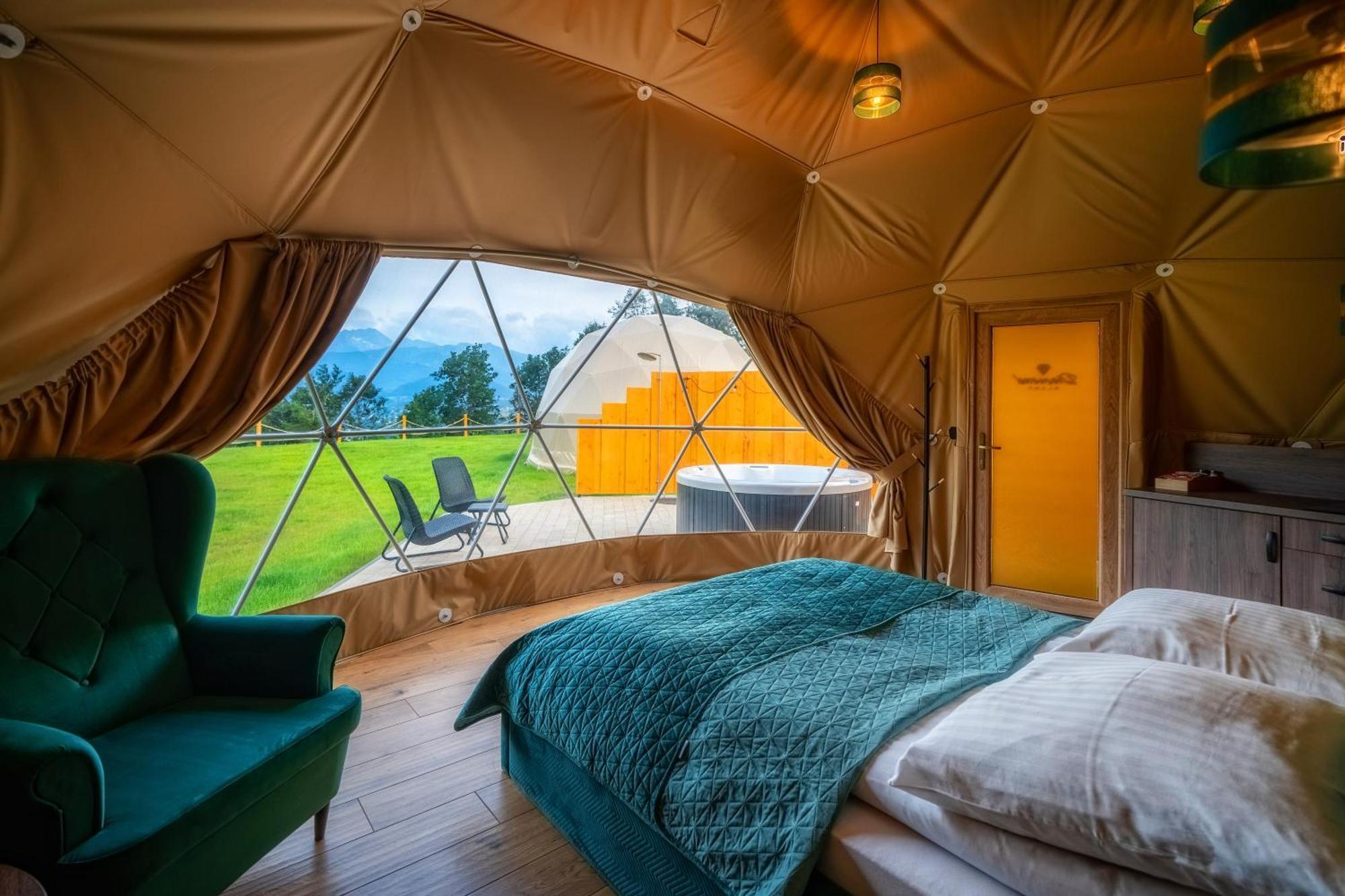 Luksusowy namiot Diamond Glamp & Jacuzzi Zakopane